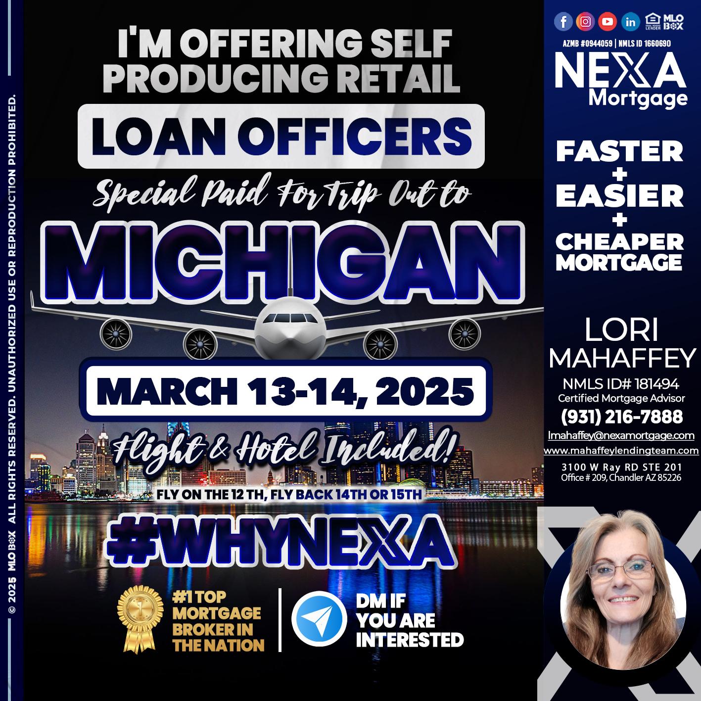 MICHIGAN TRIP - Lori Mahaffey -Senior Loan Officer, Certified Mortgage Advisor
