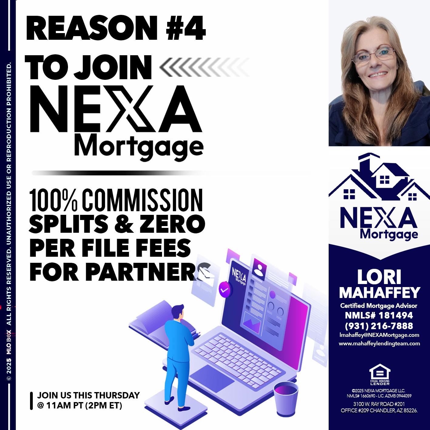 REASON 4 - Lori Mahaffey -Senior Loan Officer, Certified Mortgage Advisor