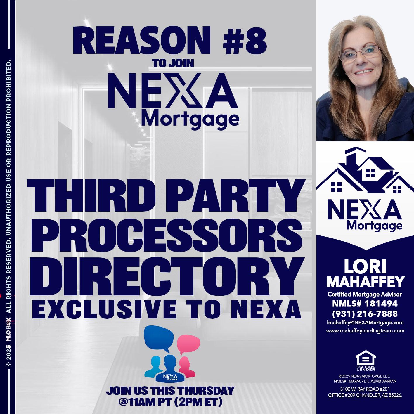 REASON 8 - Lori Mahaffey -Senior Loan Officer, Certified Mortgage Advisor