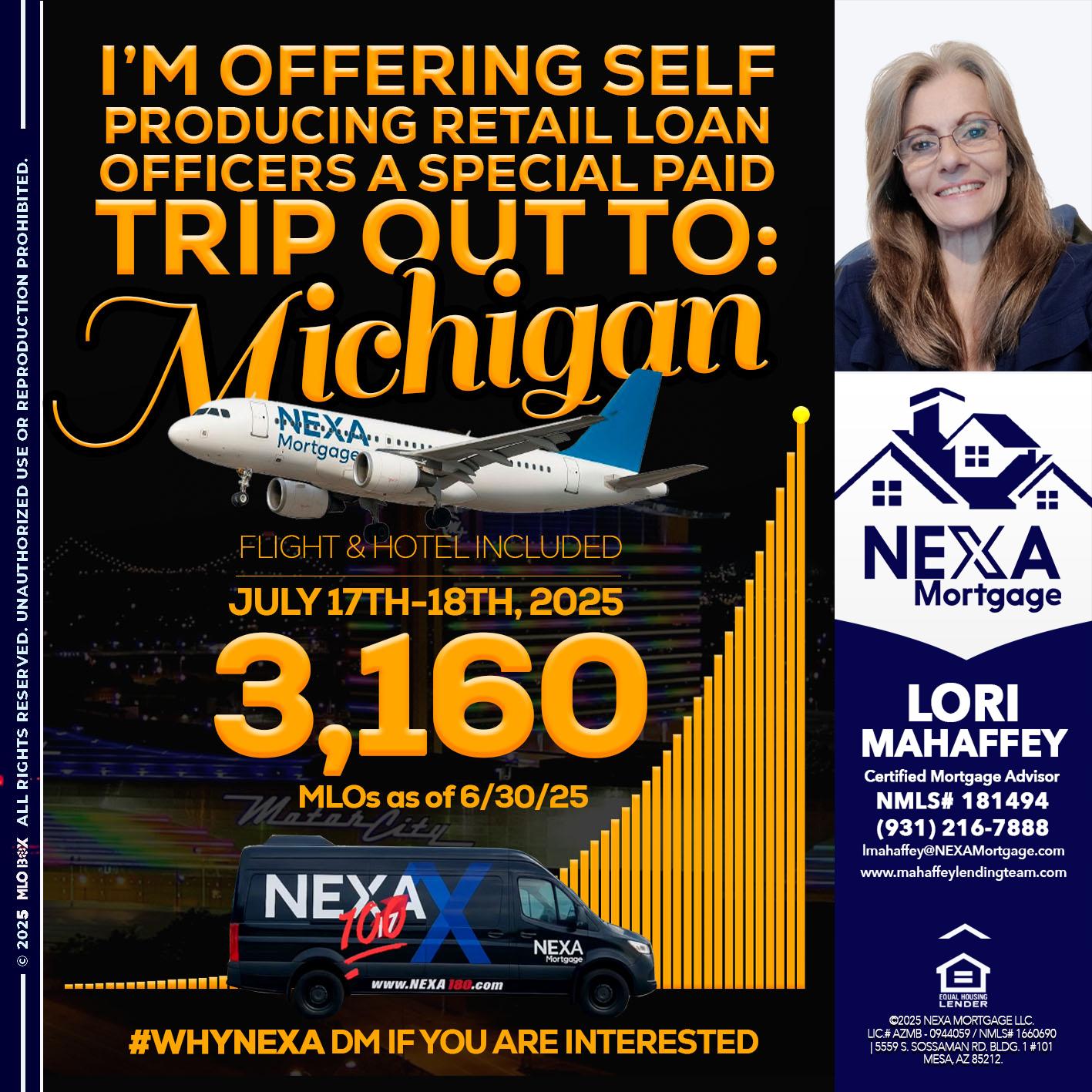 MICHIGAN TRIP - Lori Mahaffey -Senior Loan Officer, Certified Mortgage Advisor