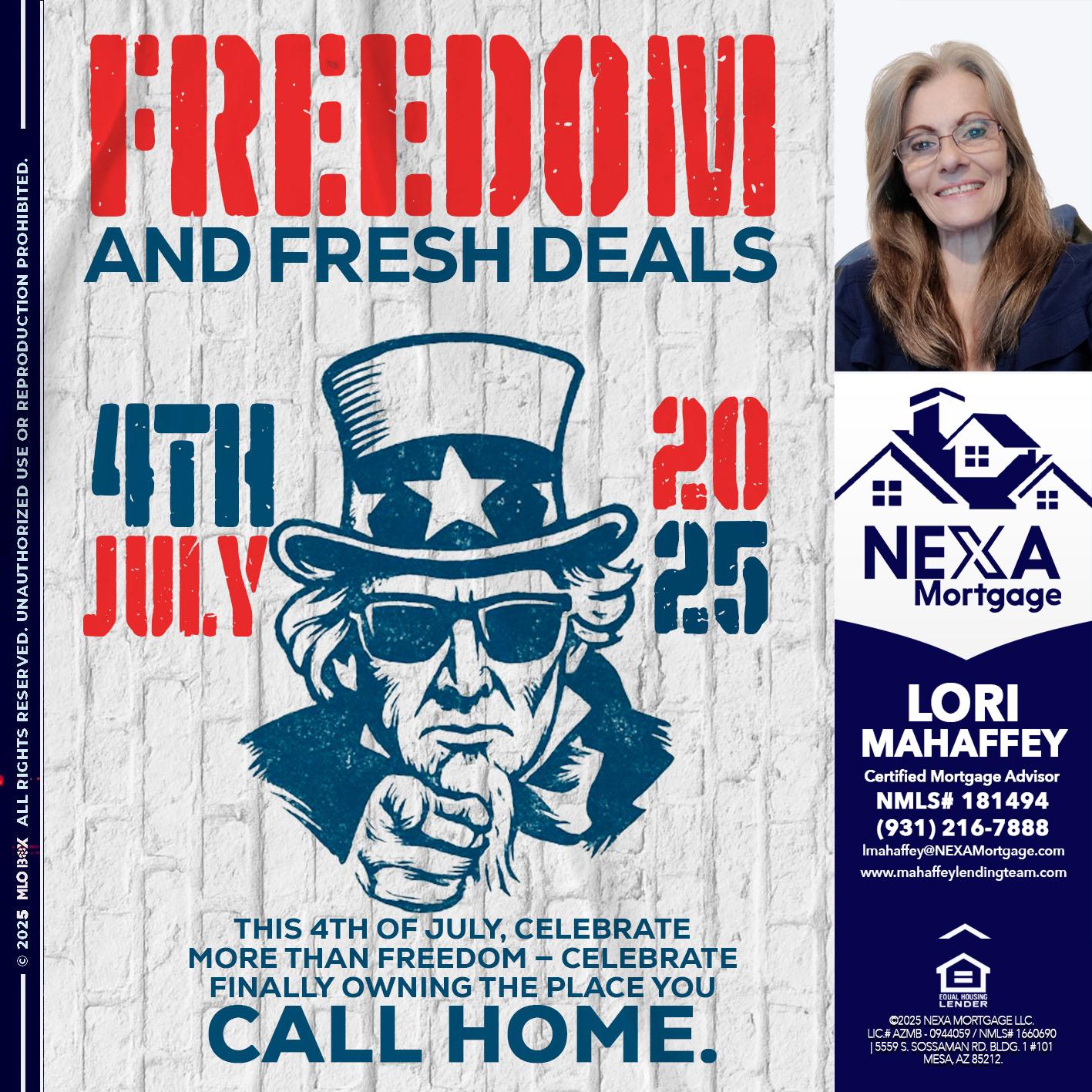 FREEDOM - Lori Mahaffey -Senior Loan Officer, Certified Mortgage Advisor