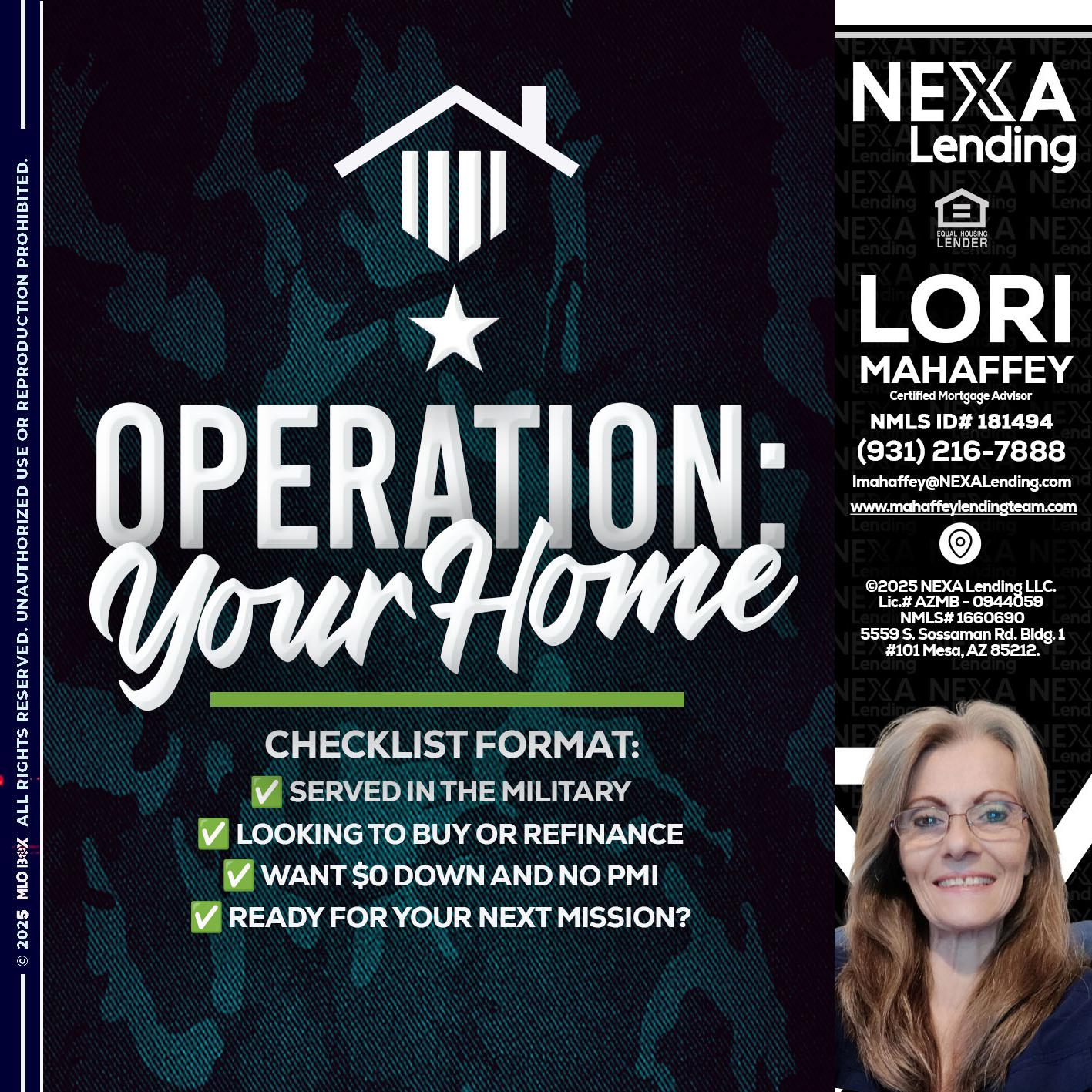 OPERATION YOUR HOME - Lori Mahaffey -Senior Loan Officer, Certified Mortgage Advisor