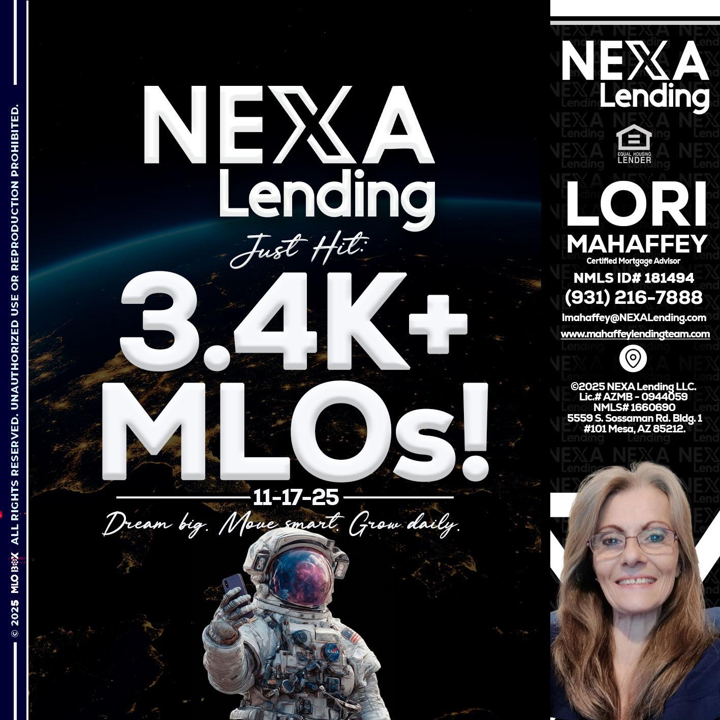 3.4K MLOs - Lori Mahaffey -Senior Loan Officer, Certified Mortgage Advisor