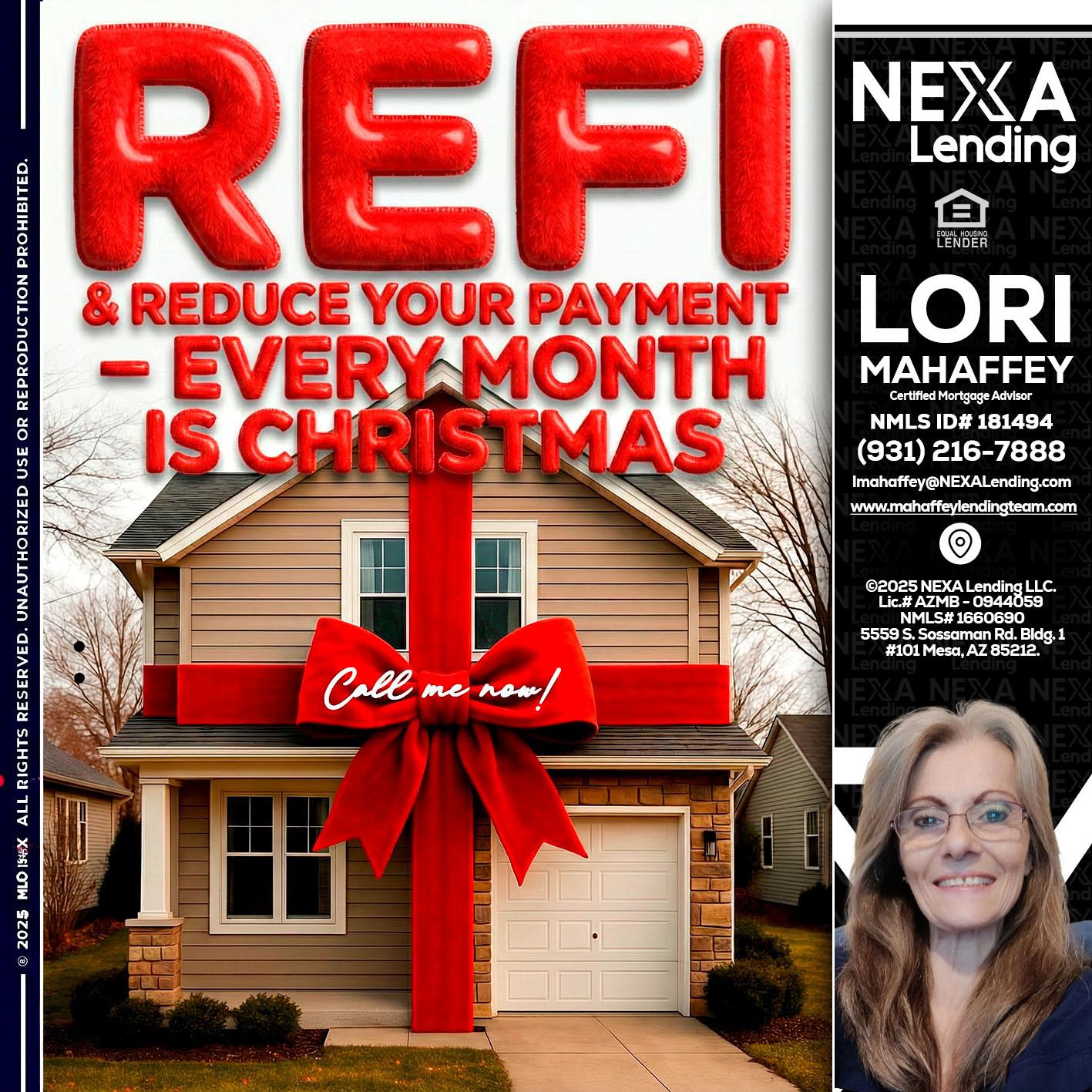 REFI - Lori Mahaffey -Senior Loan Officer, Certified Mortgage Advisor
