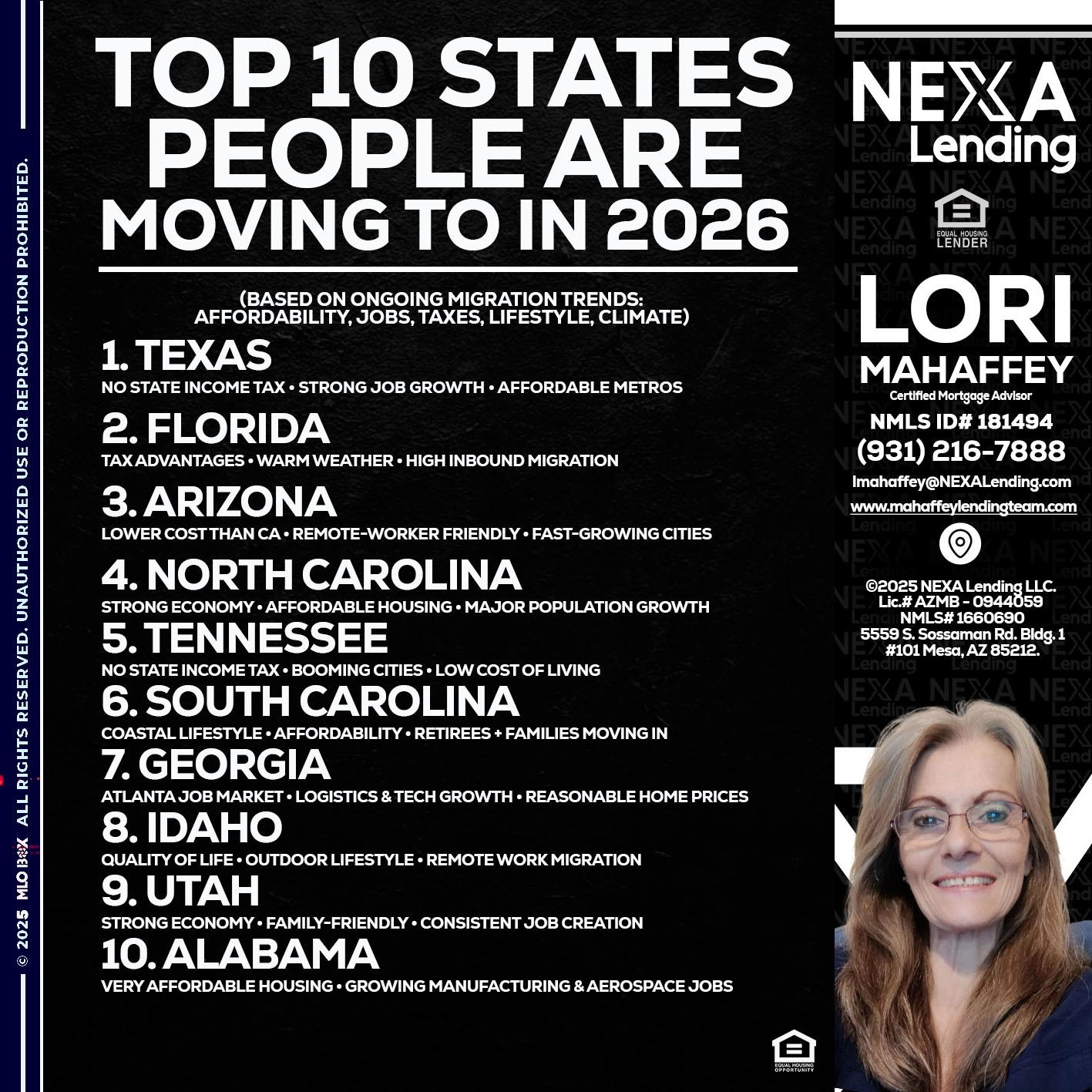 top 10 - Lori Mahaffey -Senior Loan Officer, Certified Mortgage Advisor