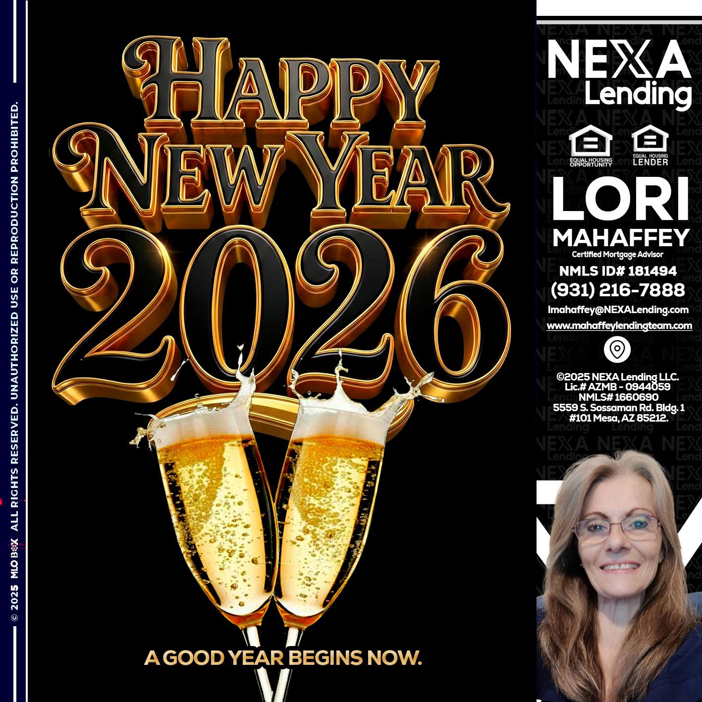 happy new year 2026 - Lori Mahaffey -Senior Loan Officer, Certified Mortgage Advisor