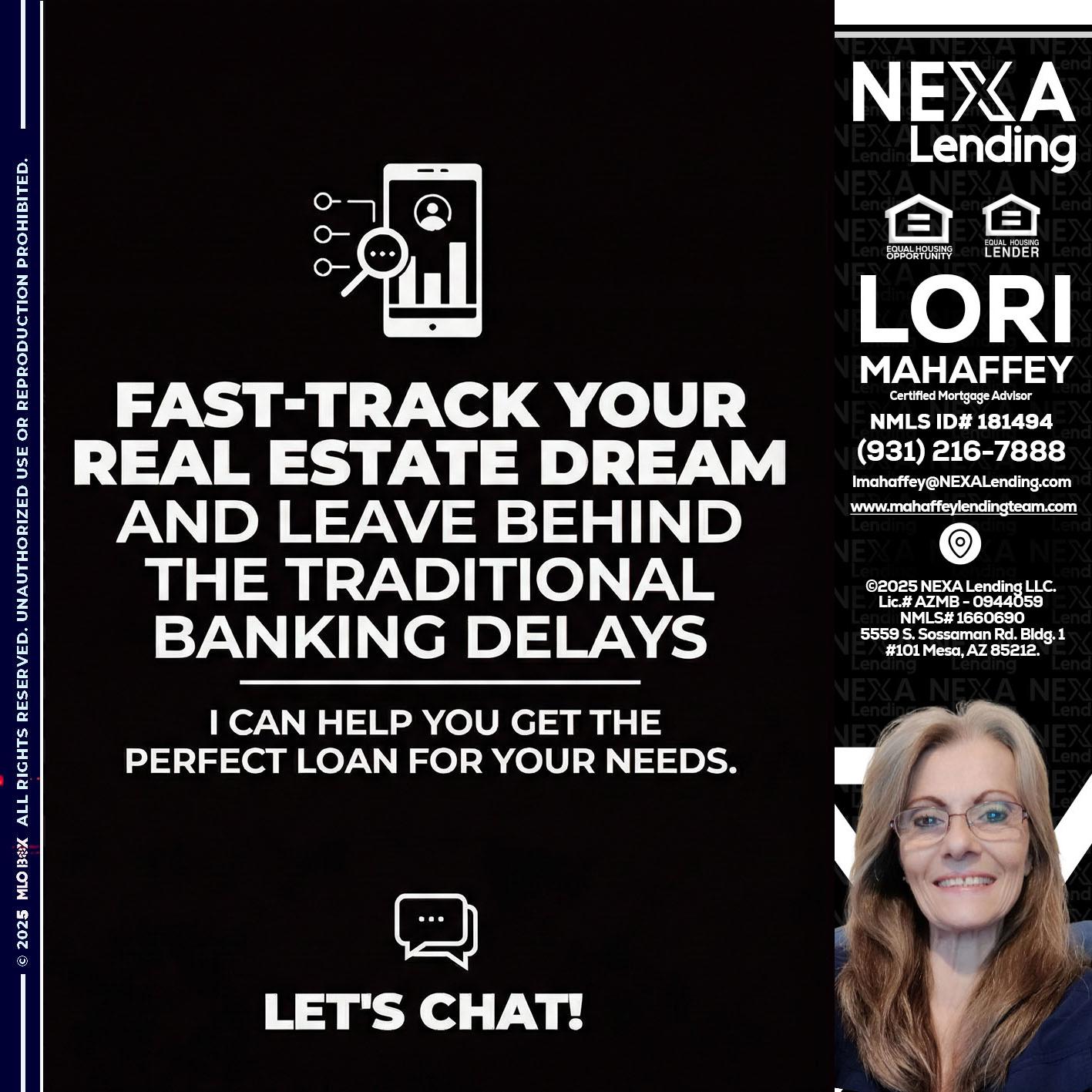 FAST TRACK - Lori Mahaffey -Senior Loan Officer, Certified Mortgage Advisor