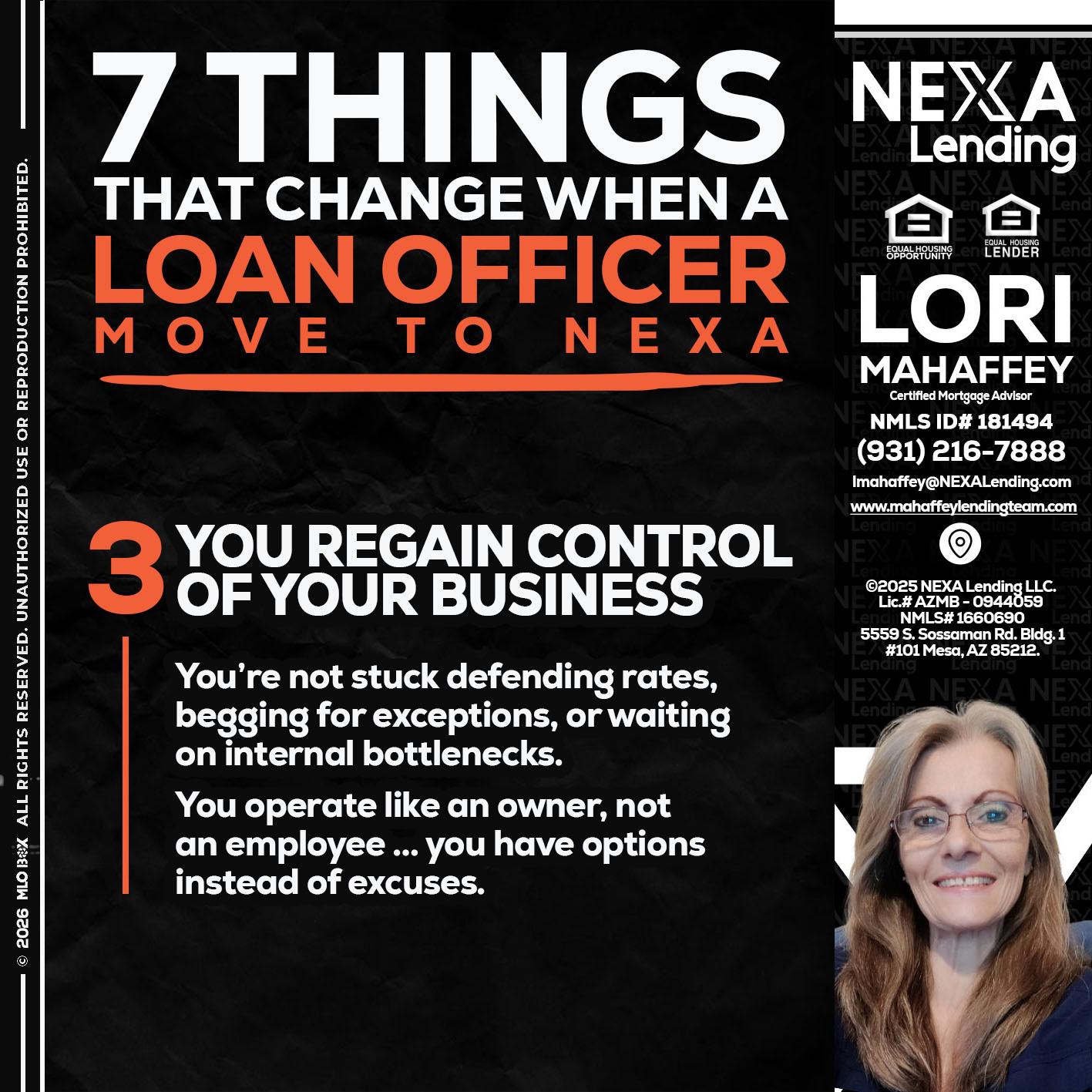 7 things (3) - Lori Mahaffey -Senior Loan Officer, Certified Mortgage Advisor