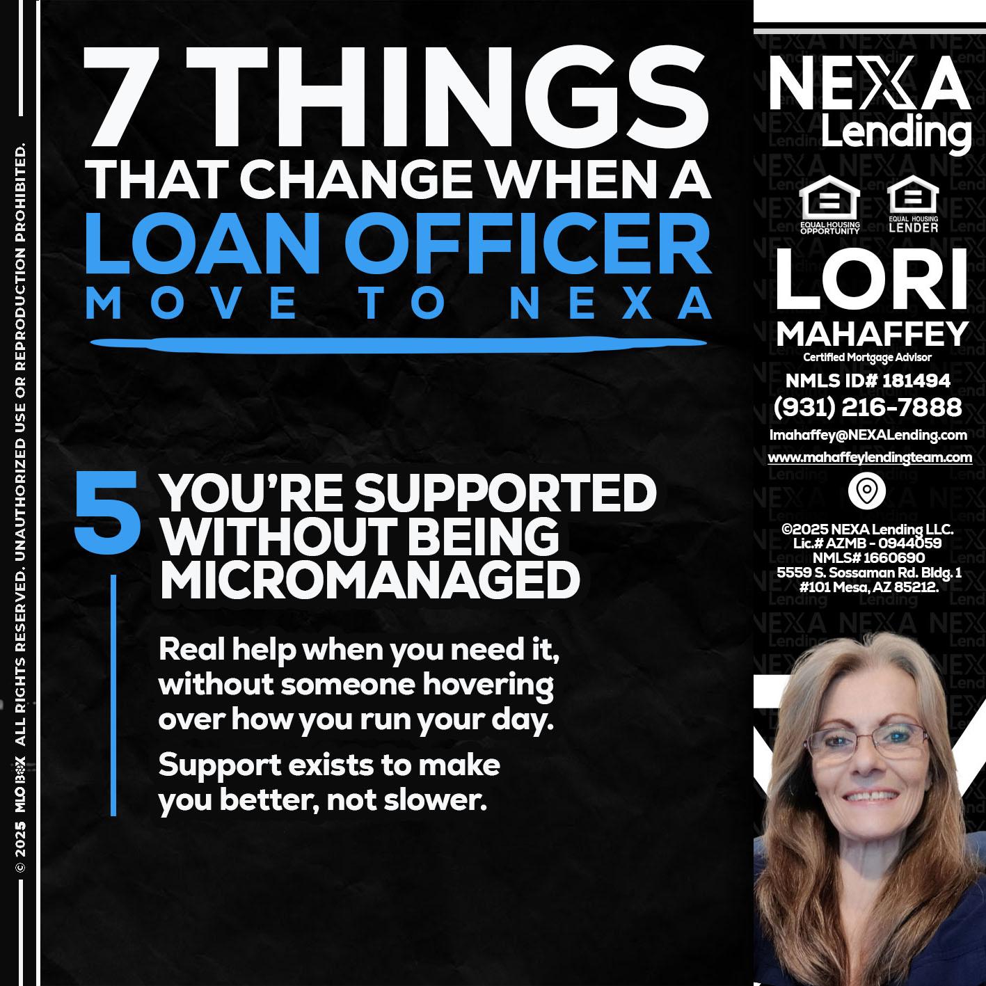 7 THINGS (5) - Lori Mahaffey -Senior Loan Officer, Certified Mortgage Advisor