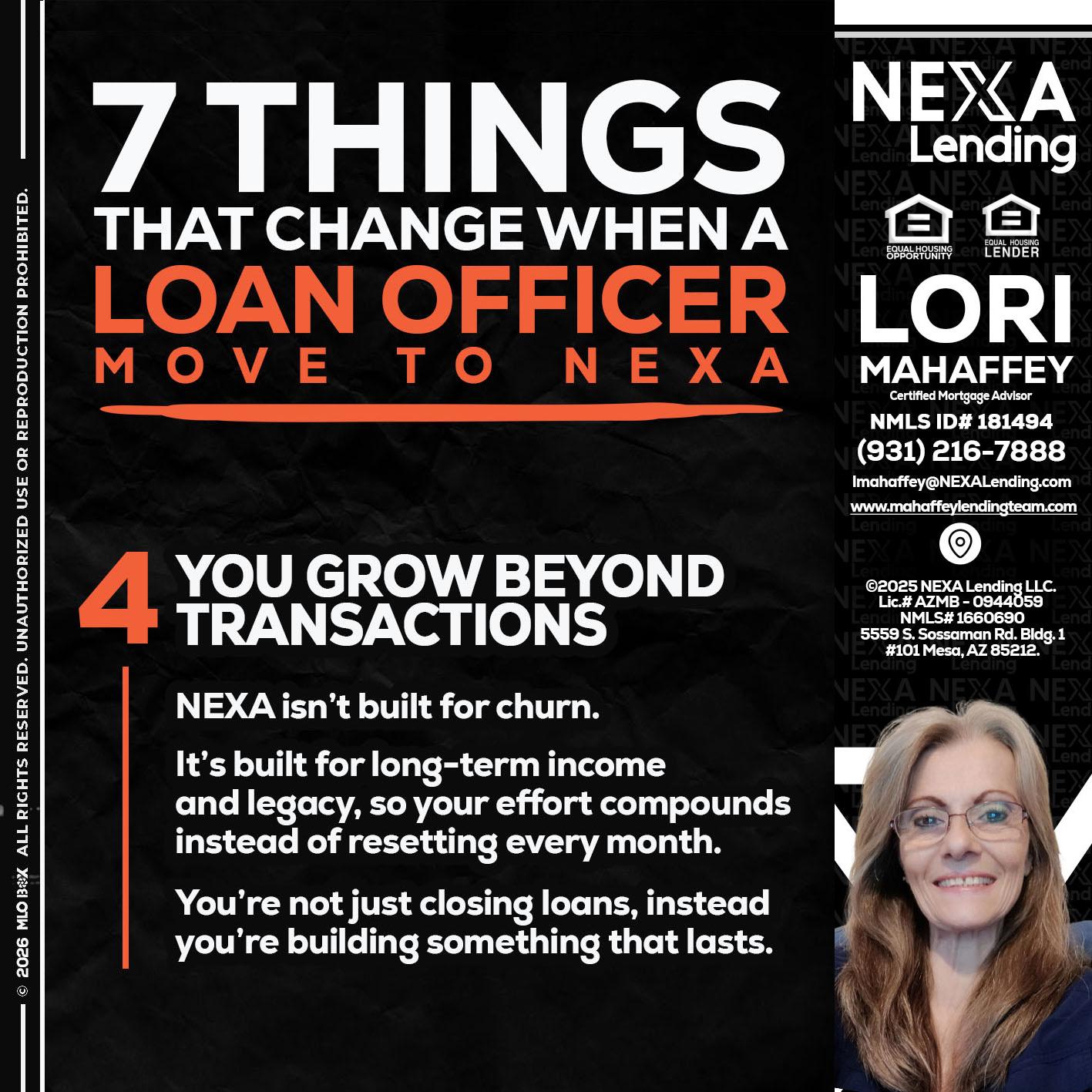 7 THINGS (4) - Lori Mahaffey -Senior Loan Officer, Certified Mortgage Advisor