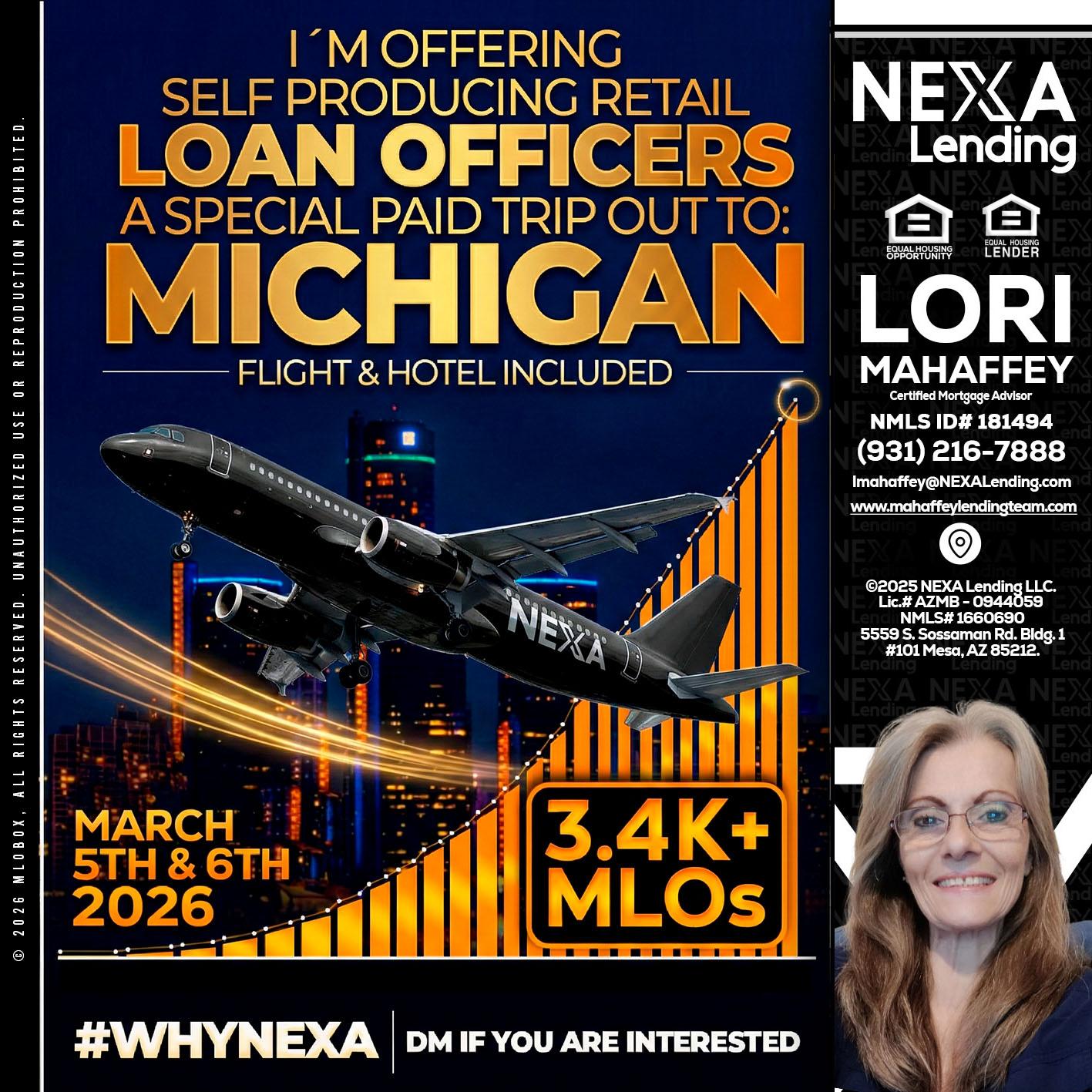MICHIGAN - Lori Mahaffey -Senior Loan Officer, Certified Mortgage Advisor