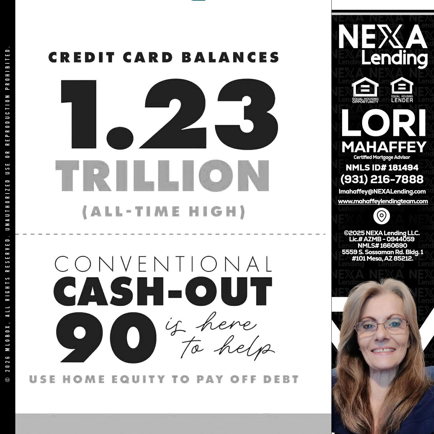 CREDIT CARD BALANCE - Lori Mahaffey -Senior Loan Officer, Certified Mortgage Advisor
