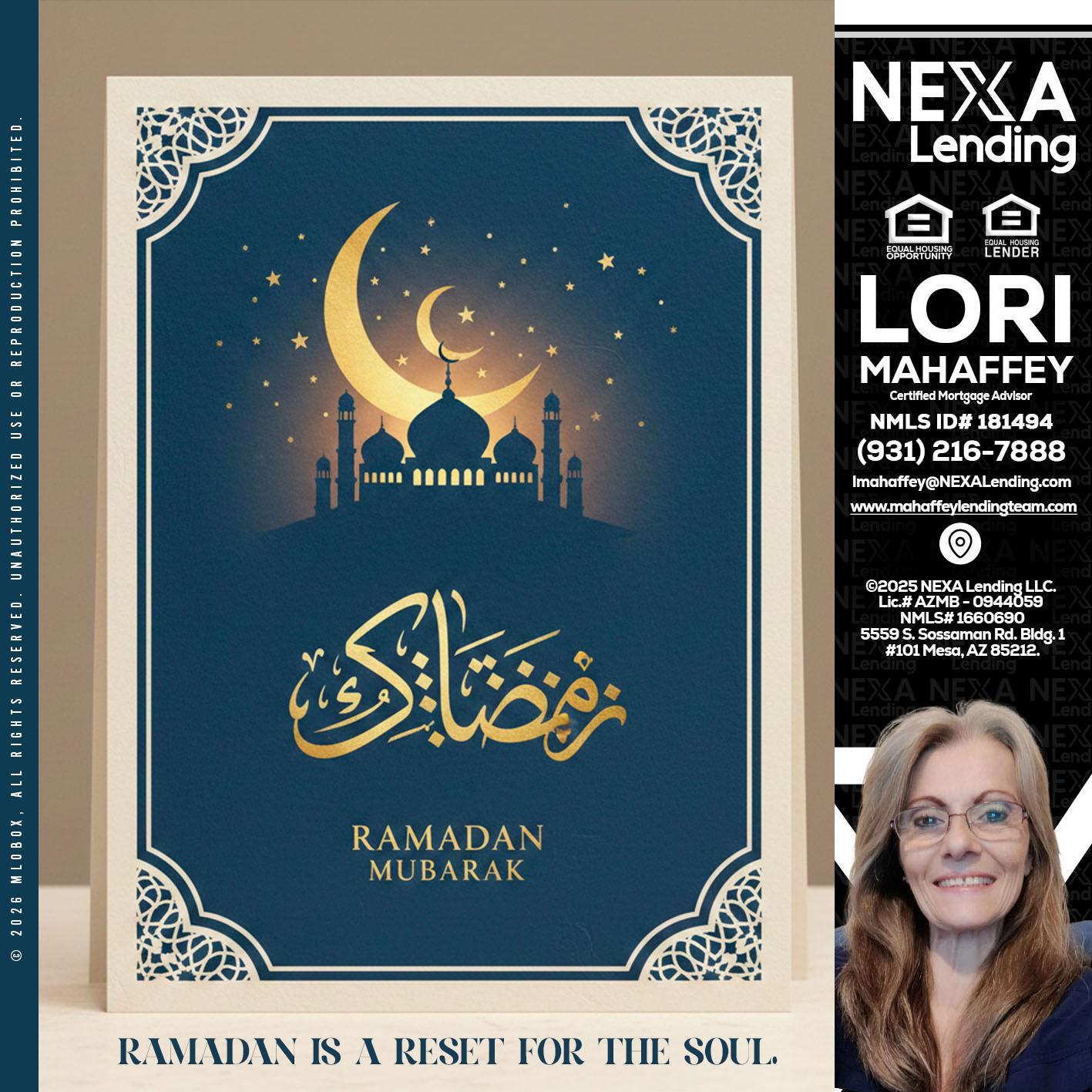 HAPPY RAMADAN - Lori Mahaffey -Senior Loan Officer, Certified Mortgage Advisor