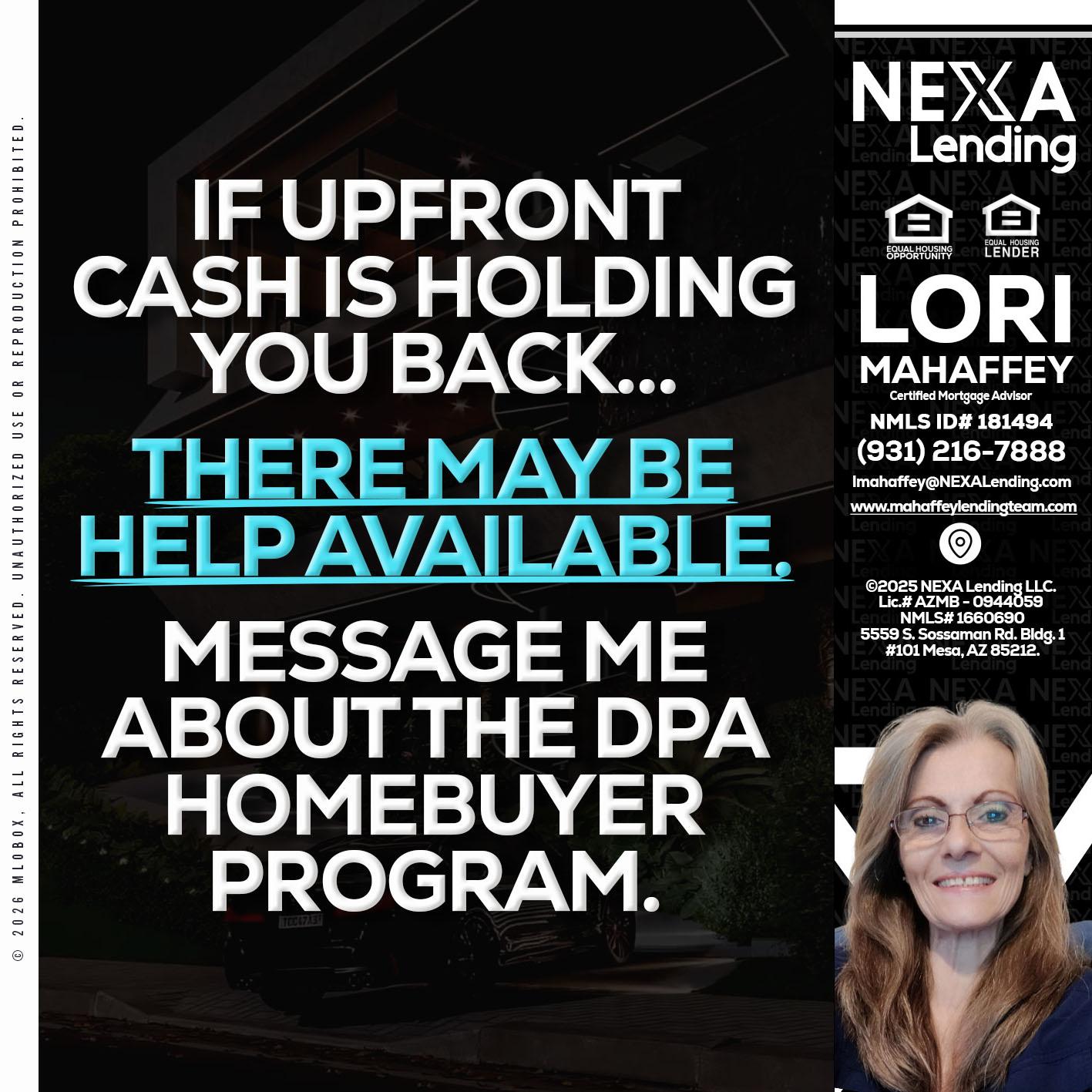 IF UPFRONT - Lori Mahaffey -Senior Loan Officer, Certified Mortgage Advisor