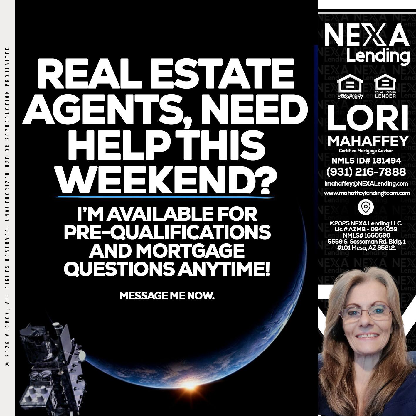 REAL ESTATE AGENTS - Lori Mahaffey -Senior Loan Officer, Certified Mortgage Advisor