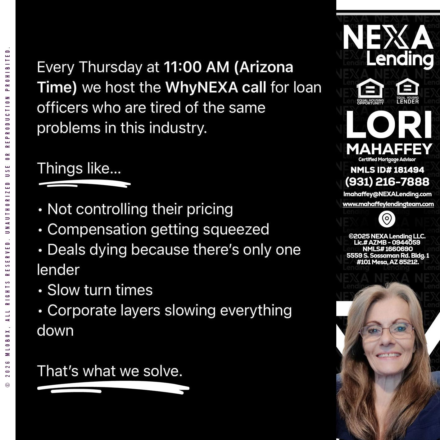 WHY NEXA - Lori Mahaffey -Senior Loan Officer, Certified Mortgage Advisor