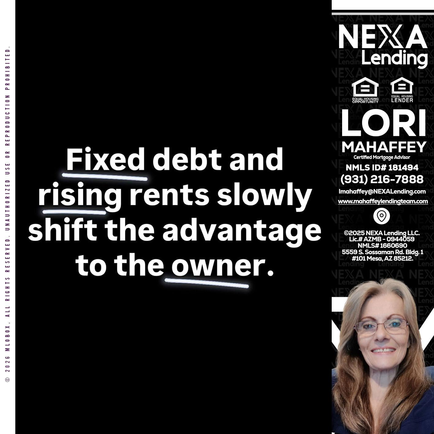 FIXED DEBT - Lori Mahaffey -Senior Loan Officer, Certified Mortgage Advisor