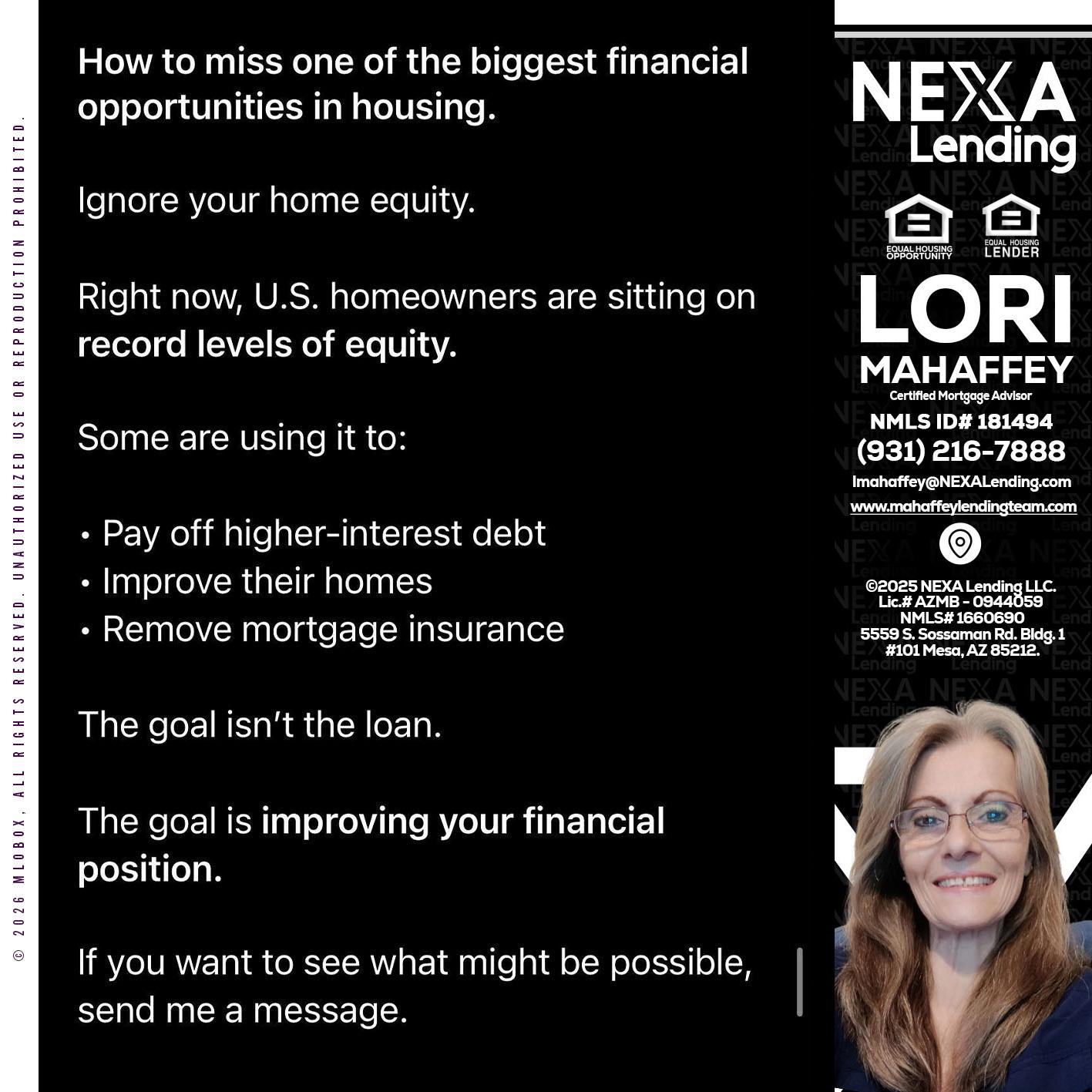 how to miss - Lori Mahaffey -Senior Loan Officer, Certified Mortgage Advisor