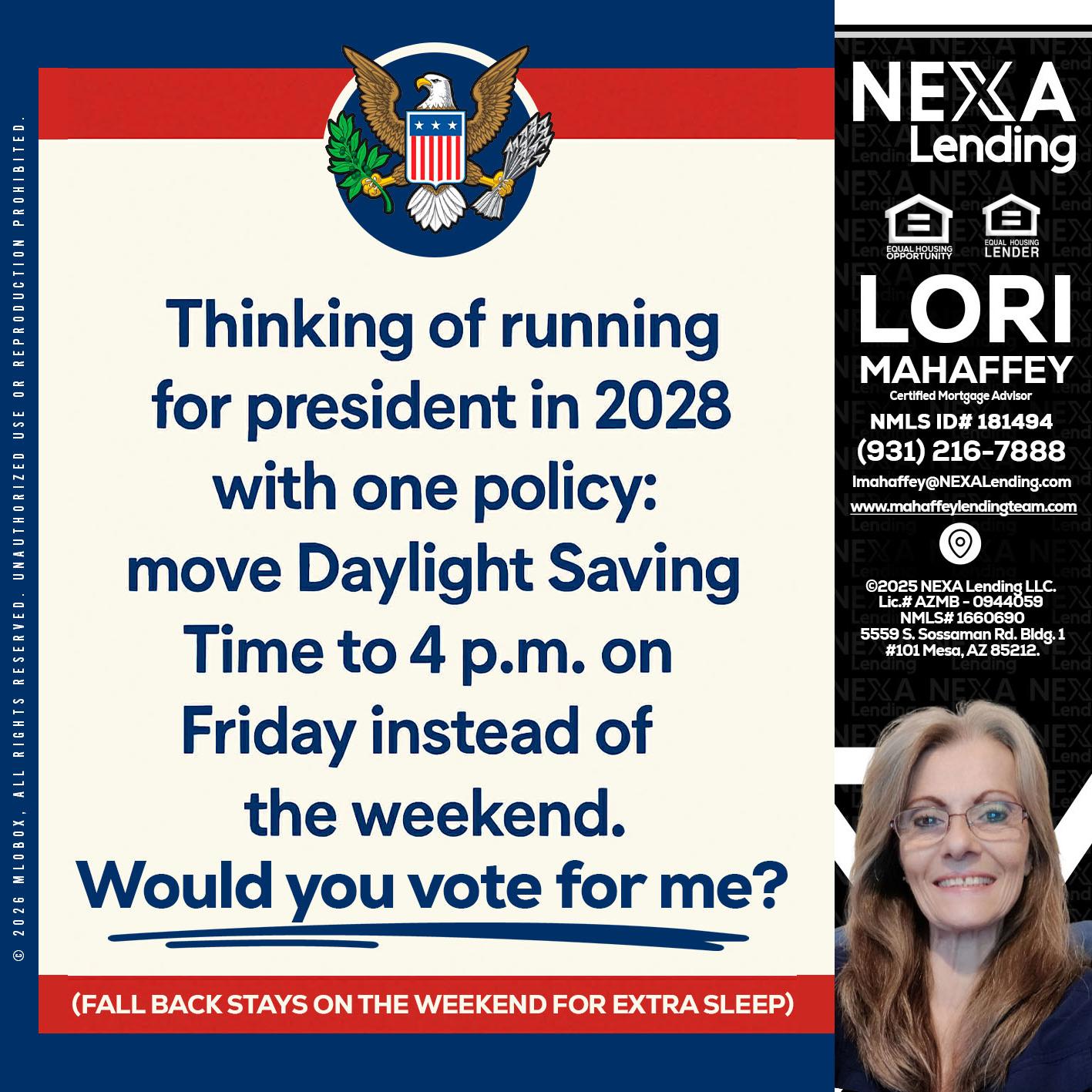 THINKING OF RUNING - Lori Mahaffey -Senior Loan Officer, Certified Mortgage Advisor