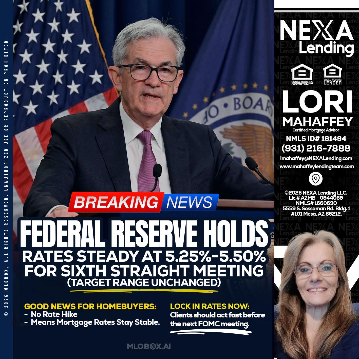 federal reserve - Lori Mahaffey -Senior Loan Officer, Certified Mortgage Advisor