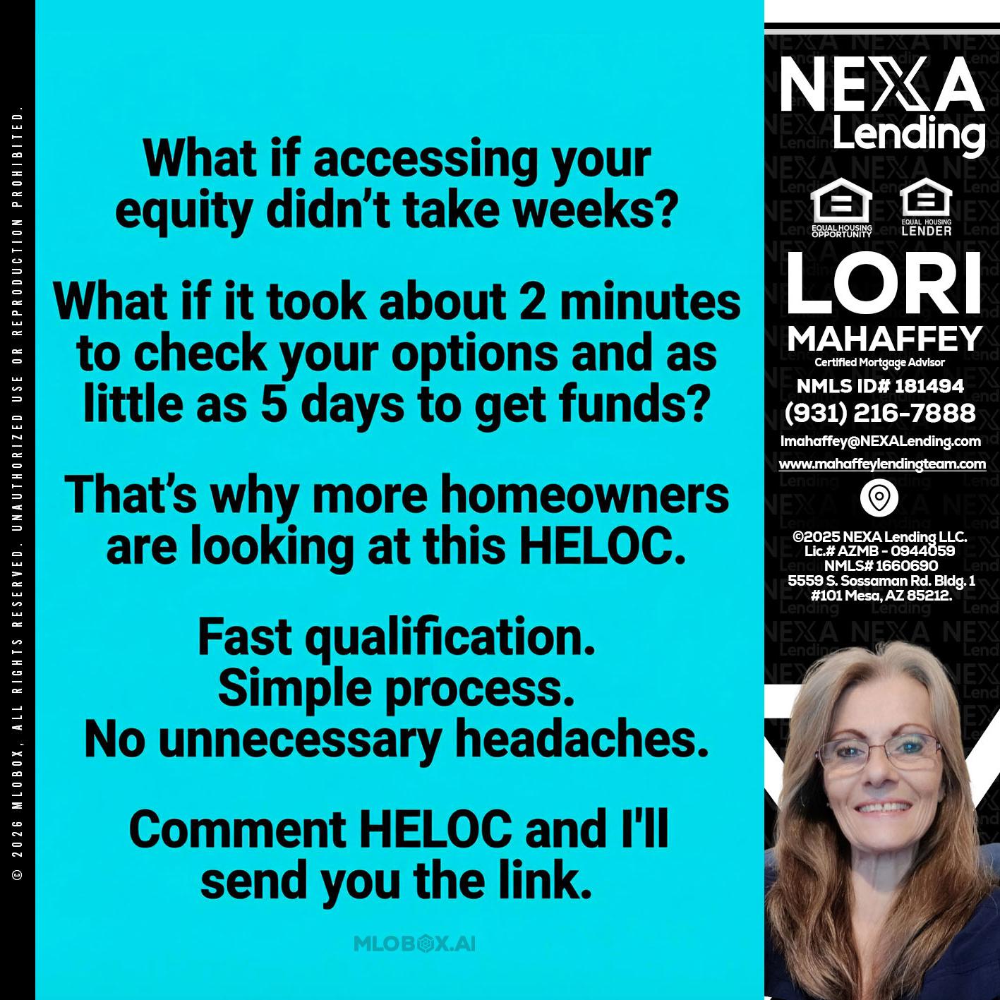 what if - Lori Mahaffey -Senior Loan Officer, Certified Mortgage Advisor