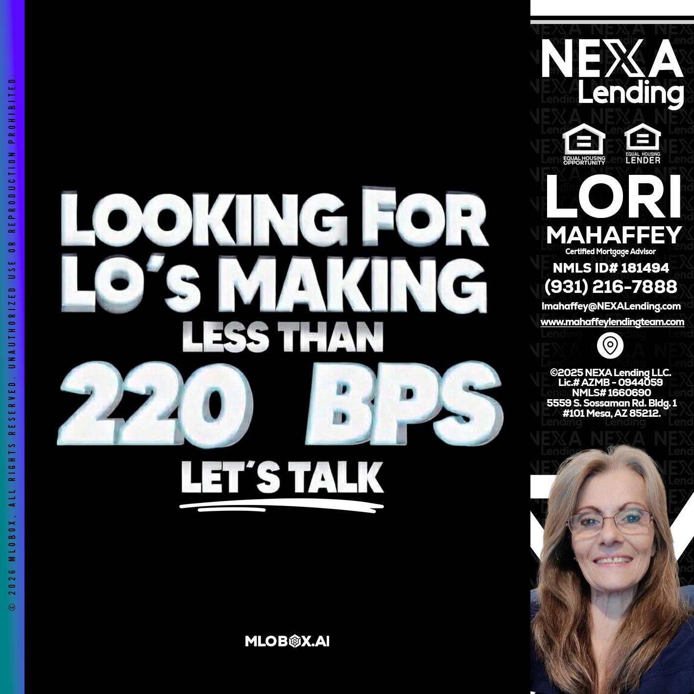 LOOKING FOR - Lori Mahaffey -Senior Loan Officer, Certified Mortgage Advisor