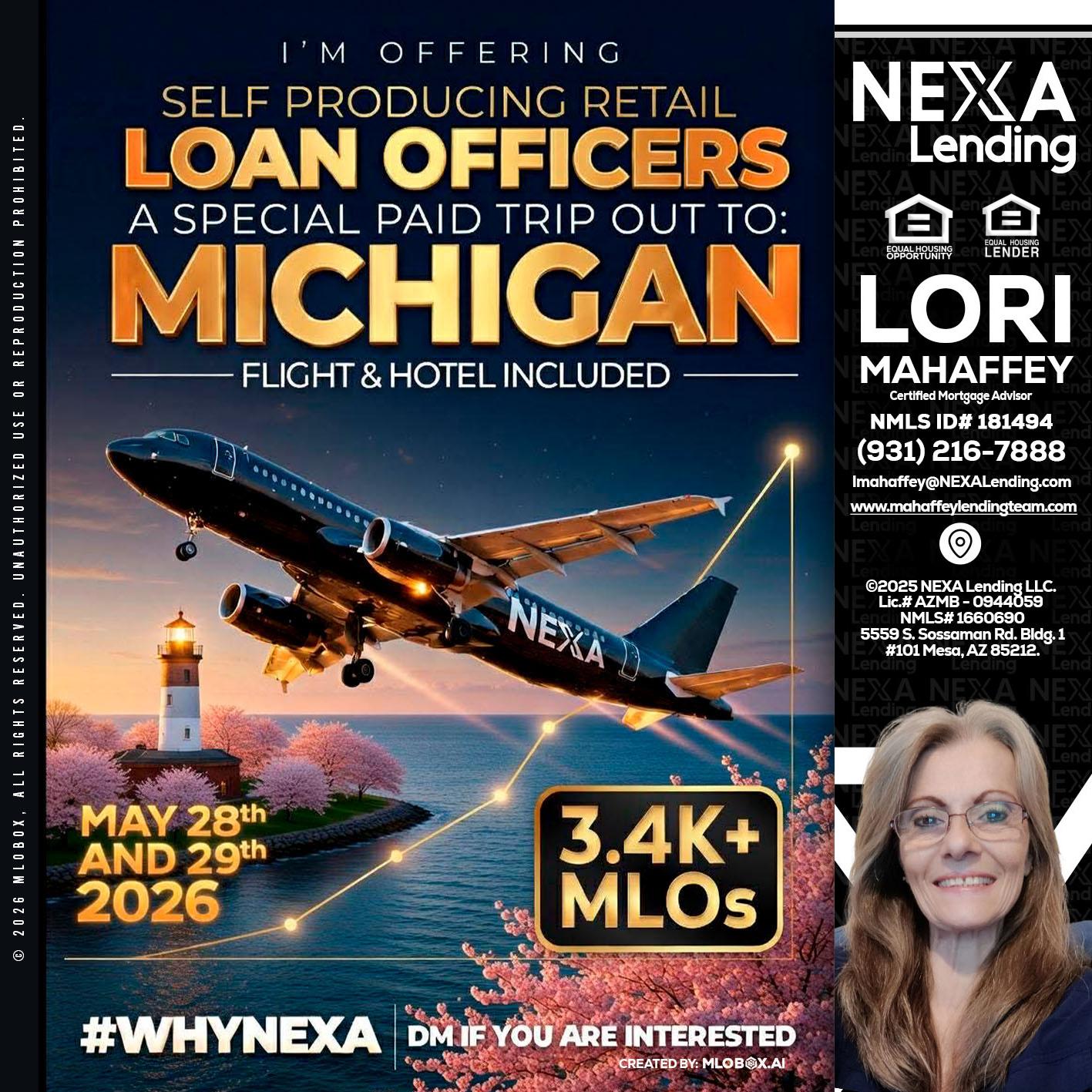 MICHIGAN TRIP - Lori Mahaffey -Senior Loan Officer, Certified Mortgage Advisor