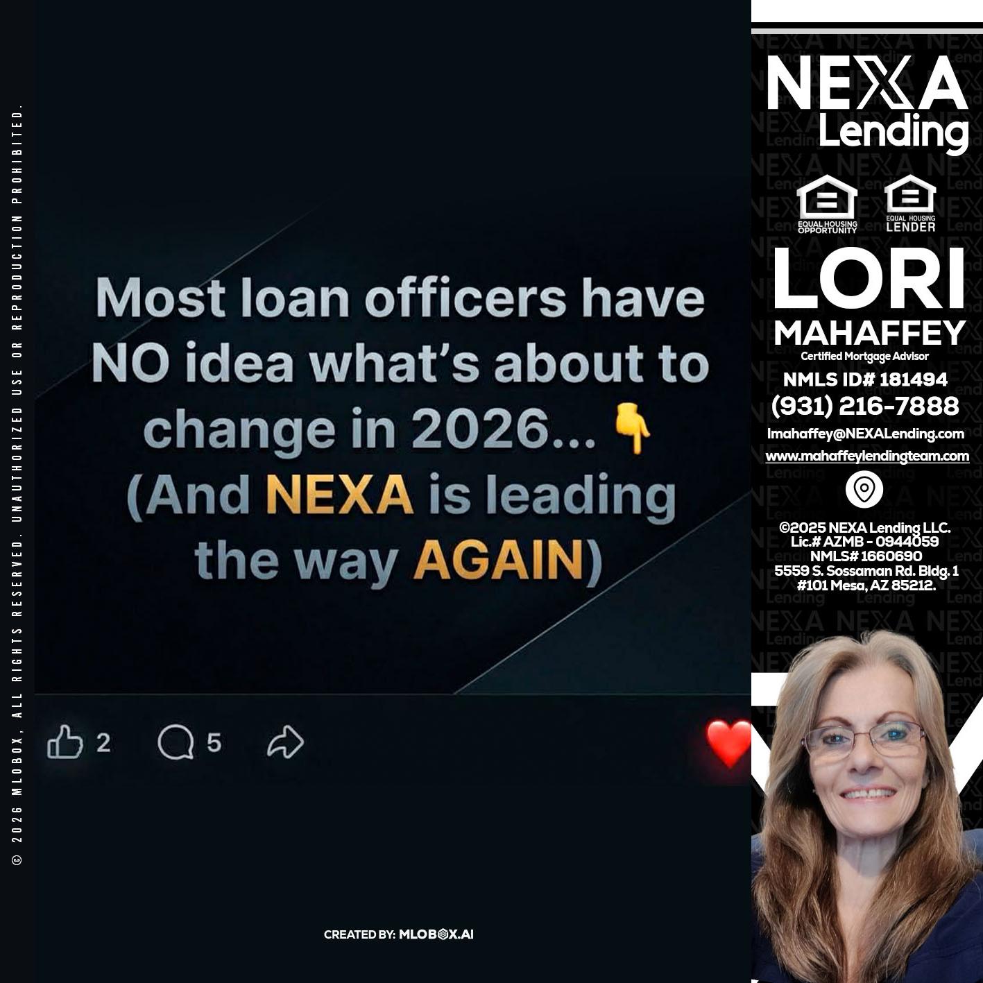 most loan officers - Lori Mahaffey -Senior Loan Officer, Certified Mortgage Advisor