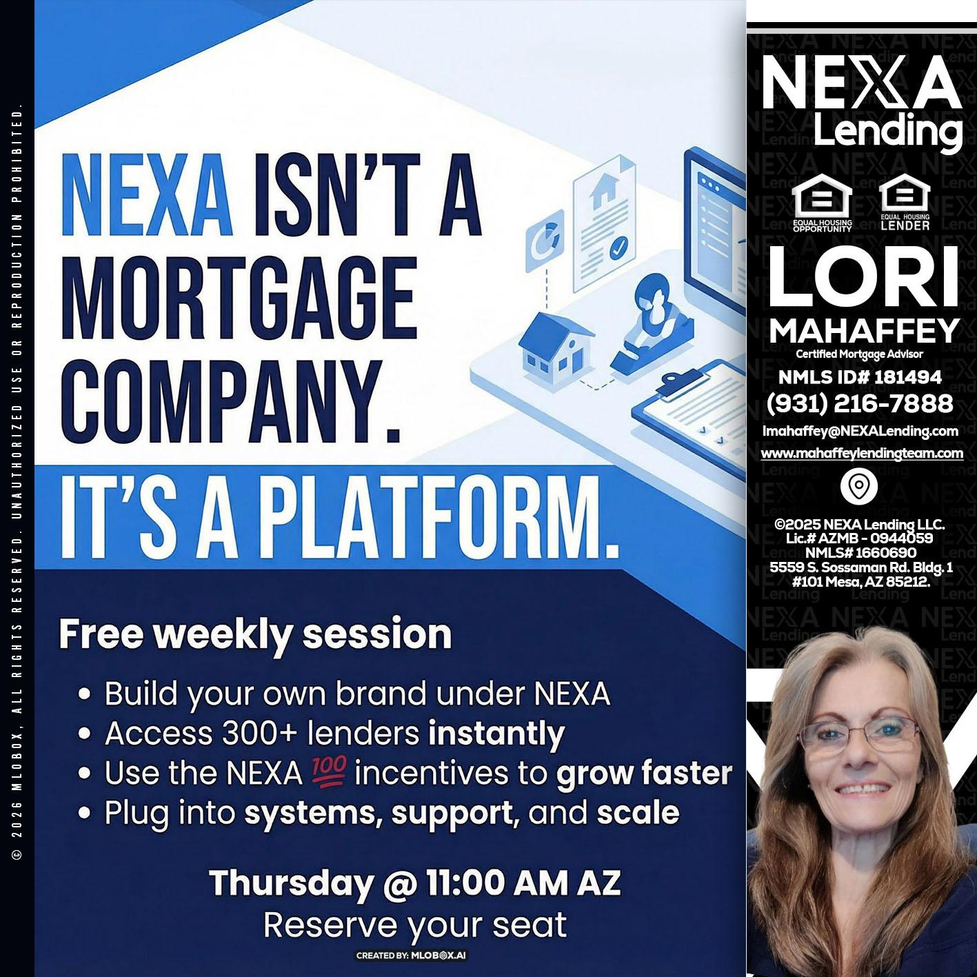 NEXA ISNT - Lori Mahaffey -Senior Loan Officer, Certified Mortgage Advisor