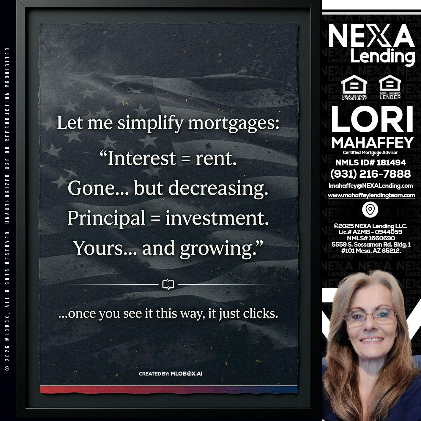 LET ME SIMPLIFY - Lori Mahaffey -Senior Loan Officer, Certified Mortgage Advisor